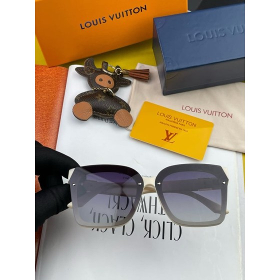 LV White & Grey Rimless Sunglasses